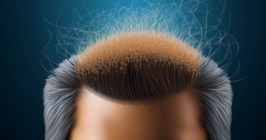 caduta di capelli - testa uomo che perde capelli - www.medicinaesteticabeauty.it